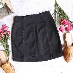 Free People Modern Femme Black Denim Skirt